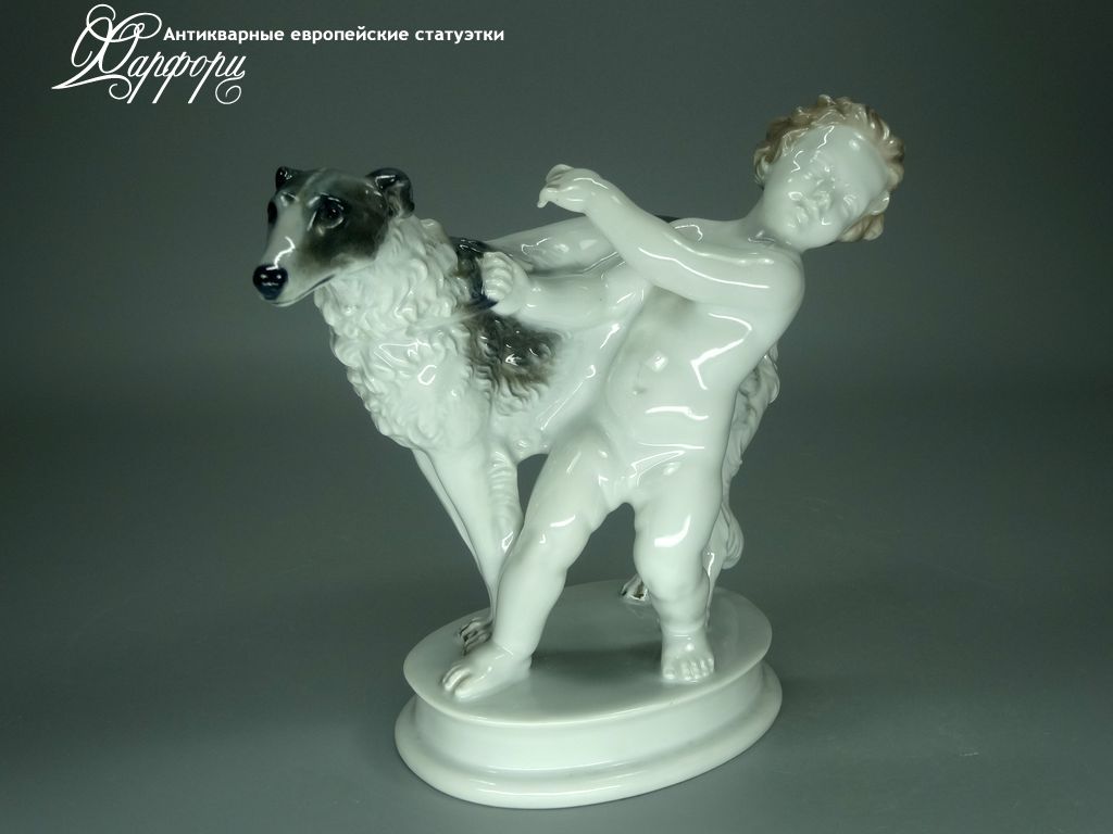 Купить фарфоровые статуэтки Rosenthal, Путти с борзой, Германия